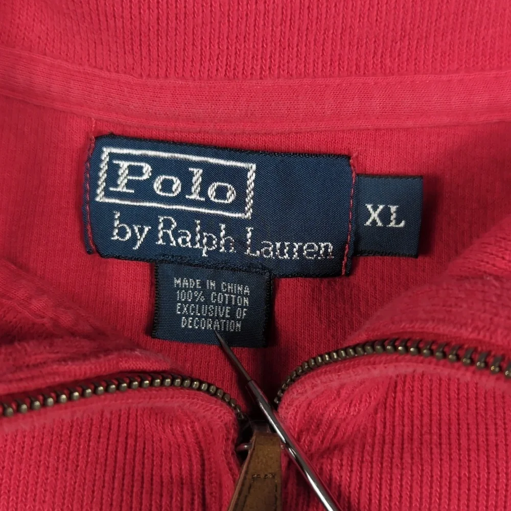 Polo Ralph Lauren Men's Red‎ Quarter Zip Pullover Sweater Size XL